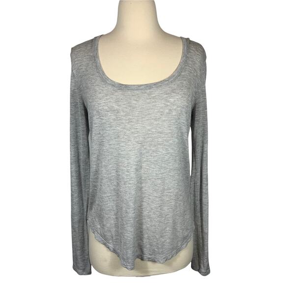 ATM Gray Long Sleeved Round Scoop Neck T-Shirt Basic Size Medium - Picture 2 of 7